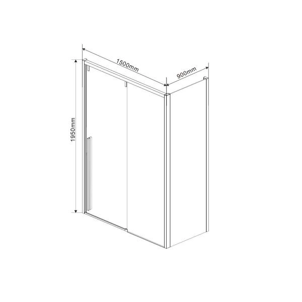 Душевой уголок Vincea Lugano VSR-1L9015CL-1, 1500*900, хром, стекло прозрачное