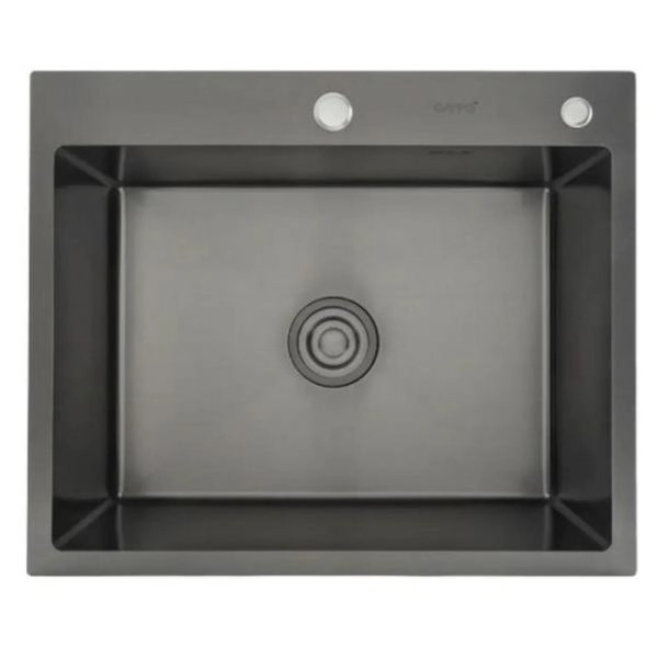 Кухонная мойка Gappo GS6050-6 600x500x215mm 0.8мм с коландером Черный