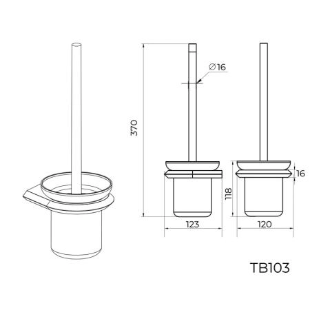 Ершик для унитаза KNOTLOR SPACE TB103C, хром