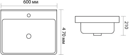Раковина мебельная Aquanet Ирис 60