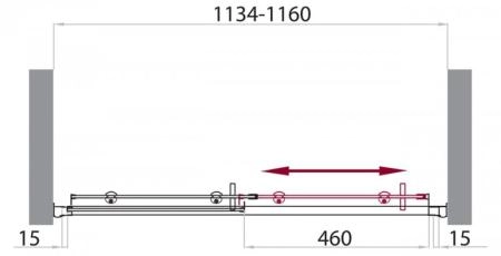Душевая дверь BELBAGNO UNO-BF-1-120-C-Cr 120