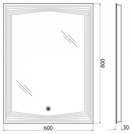 Зеркало Belbagno SPC-LNS-700-700-LED-TCH с свет/сенсор выкл. 70 см