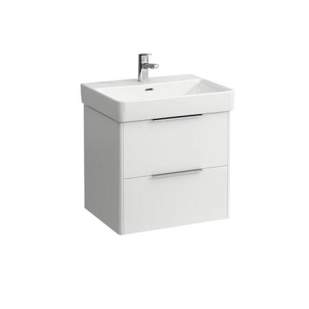 Laufen Base Тумба подвесная 57х44х53см, с раковиной, с 2 выдвиж. ящиками, с механизмом мягкого закрывания, цвет: белый глянцевый