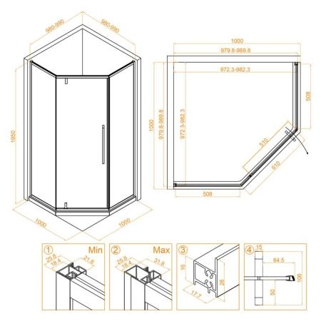 Душевой уголок RGW SV-81 Stilvoll 100x100 Хром прозрачное