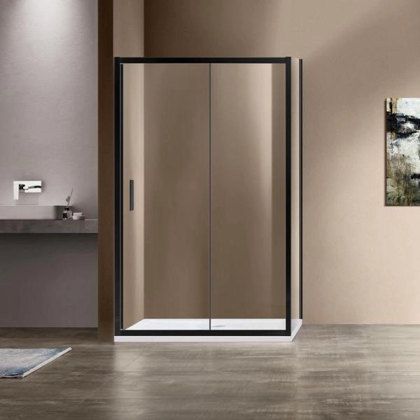 Душевой уголок Vincea Garda VSR-1G1013CLB, 1300*1000, черный, стекло прозрачное