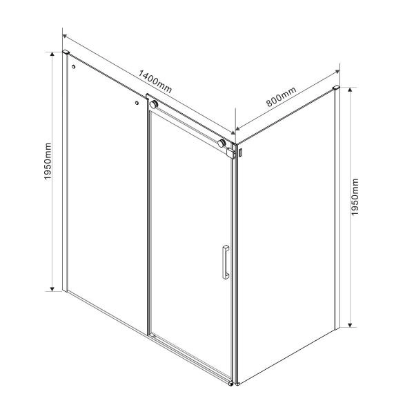 Душевой уголок Vincea Como VSR-1C8014CL, 1400*800, хром, стекло прозрачное