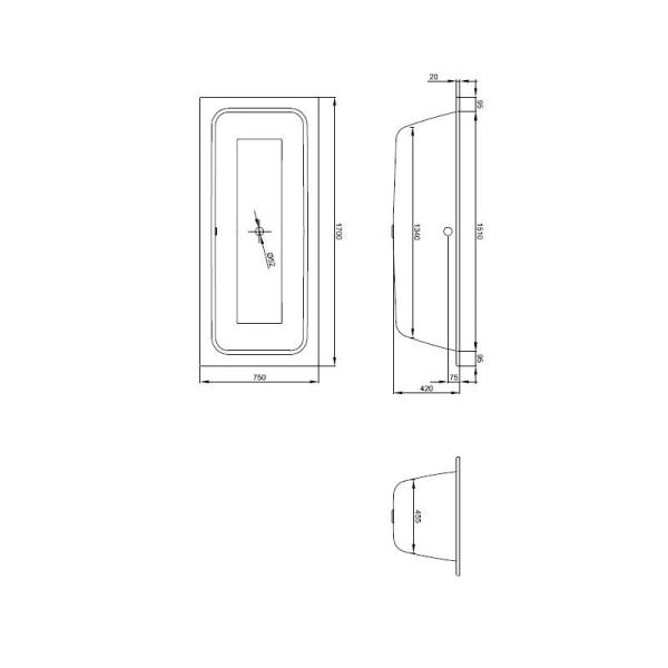 Ванна BetteOne 3312-000 170х75 стальная, перелив по центру
