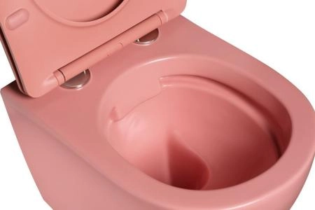 Унитаз Grossman GR-4455PIMS Color (495*365*375) РОЗОВЫЙ МАТОВЫЙ подвесной Безободковый с тонкой крышкой