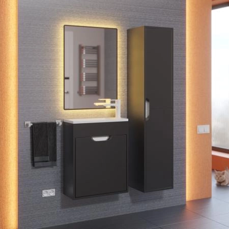 Тумба под раковину для ванной Uperwood Modul 50 см, подвесная, матовая, черная