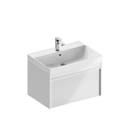 Тумба Kerama Marazzi MODULA МОДУЛА MOD.70.1+1\WHT подвесная 70 с ящиком 1+1, белая глянцевая
