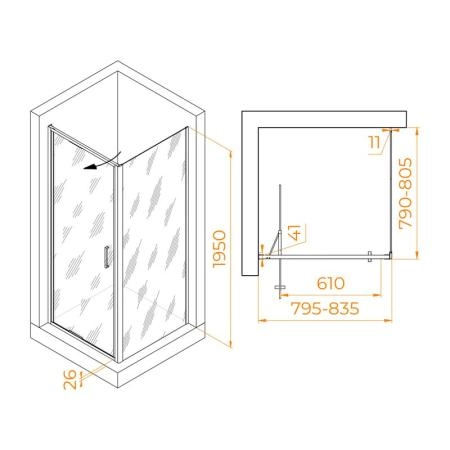 Душевой уголок RGW SV-135 Stilvoll 80x80 Хром прозрачное