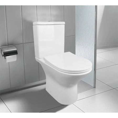 Унитаз напольный Azario Fretta new 370х615х790 безободковый  и сиденьем микролифт (AZ-1223B)