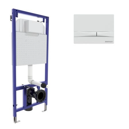 Инсталляция BERGES NOVUM 40254 для скрытого монтажа унитаза кнопка F4 Soft Touch, белая