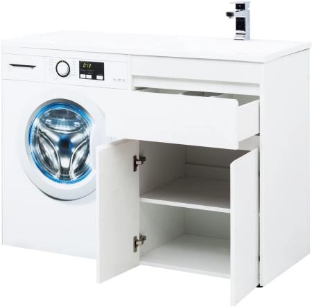 Тумба под раковину Aquanet Токио 58 белый (напольная, 1 ящик, 2 дверцы)