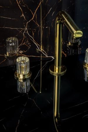 Смеситель на столешницу Boheme ELEGANTE на 3 отв. GOLD 152-G-EL