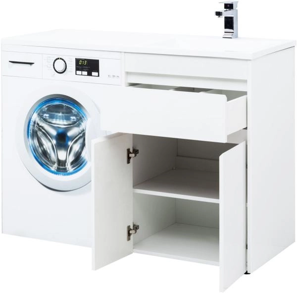 Тумба под раковину Aquanet Токио 58 белый (напольная, 1 ящик, 2 дверцы)