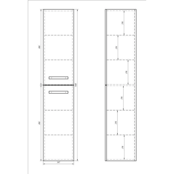 Шкаф-колонна DREJA ALMI 99.0208 35 см, белый