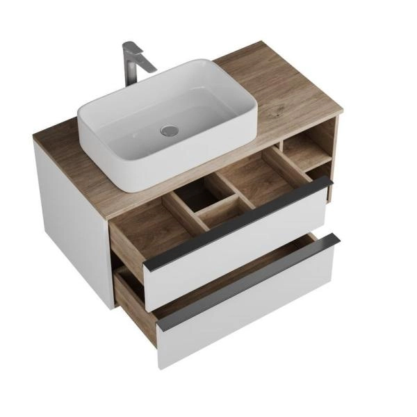 Тумба под раковину VENECIANA SANGRO 100 под наклад.умыв., с 2-мя ящ+ниши, белый