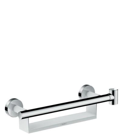 Поручень Hansgrohe Comfort с полочкой и держателем для душа 26328400 хром-белый