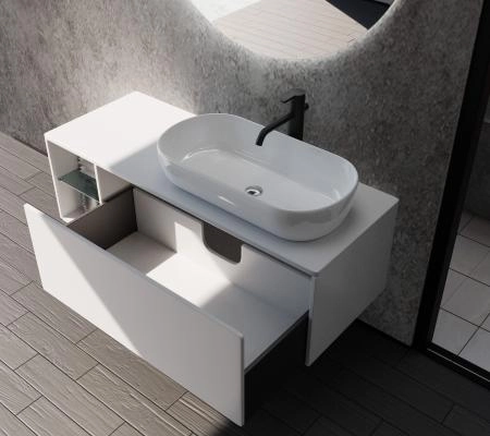 Тумба SANVIT Оскар 100 подвесная Белый без раковины