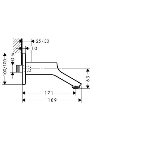 Axor Urquiola 11430000 Излив для ванны 171 мм