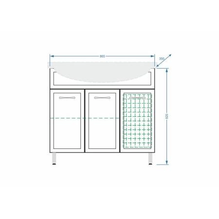Тумба под умывальник Stella Polar Концепт 90, корзина , Эльбрус 90