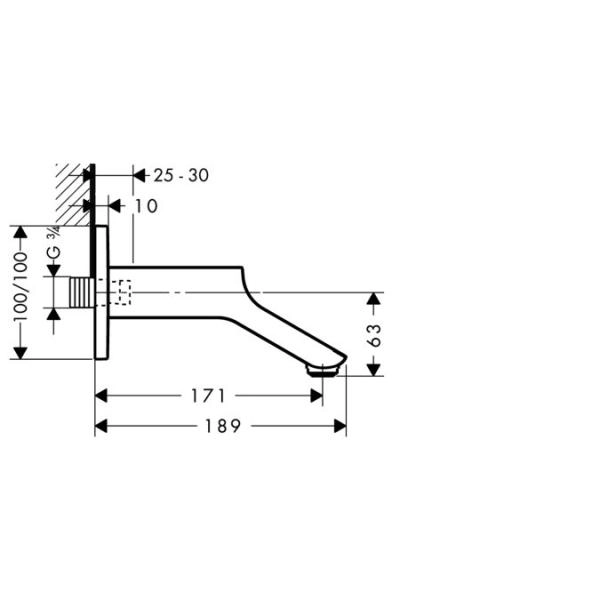 Axor Urquiola 11430000 Излив для ванны 171 мм