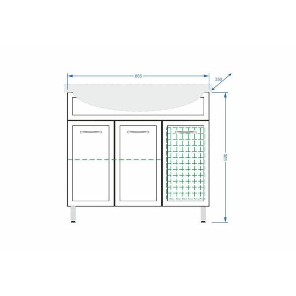 Тумба под умывальник Stella Polar Концепт 90, корзина , Эльбрус 90