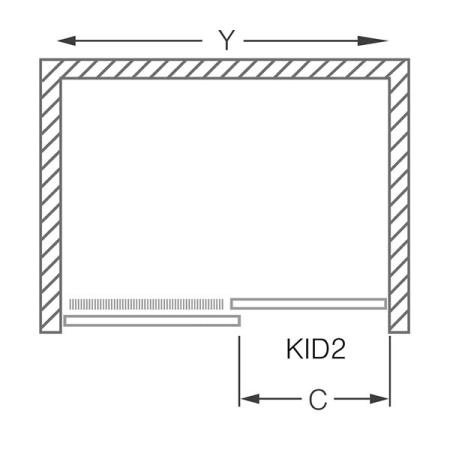 Душевая дверь Roltechnik KID2/1300 LH/CS 2-х секционная сдвижная стекло прозрачное профиль хром
