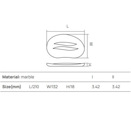 Dea Design Marble Мыльница настольная, 21х13.2хh1.8см., из мрамора, цвет: Statuario White