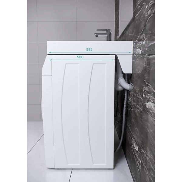 Раковина над стиральной машиной Paulmark WELT 730431, белая, 60х60, с комплектом