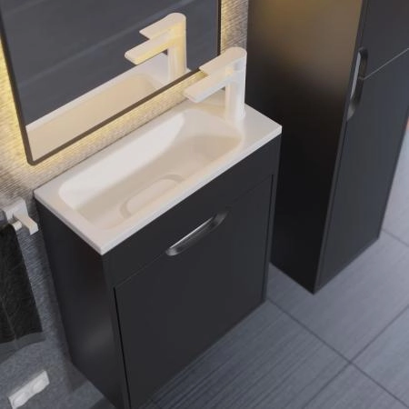 Тумба под раковину для ванной Uperwood Modul 50 см, подвесная, матовая, черная