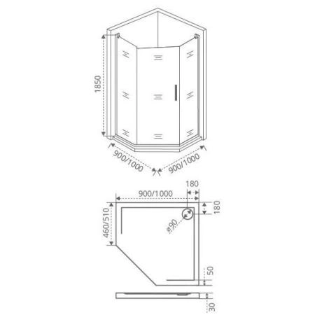 Душевой угол GOOD DOOR Fantasy PNT-100-F-CH 100x100 см