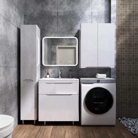 Тумба напольная Style Line Марелла 70 (2 ящ.) Люкс антискрейтч белый глянец, PLUS