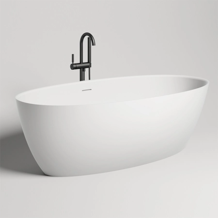 Salini ALDA  Ванна отдельностоящая 1780х920х580мм, донный клапан , сифон,  слив-перелив, мат-л: S-Sense, глянцевый, белый. Фурнитура: белая.