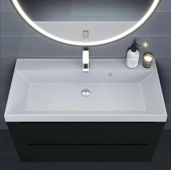 Раковина кварцевая Uperwood Classic Quartz 100 см, белая матовая, жасмин