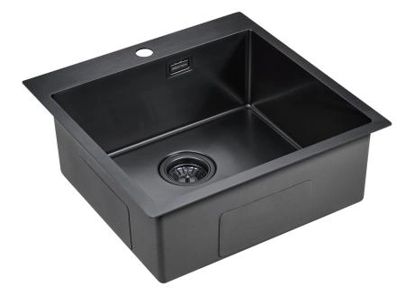Кухонная мойка Paulmark VELTEN PM905151-GM вороненая сталь 510х510мм нерж. Сталь