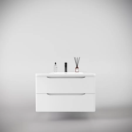 Тумба подвесная Style Line Марелла 90 (2 ящ.) Люкс антискрейтч белый матовый, PLUS