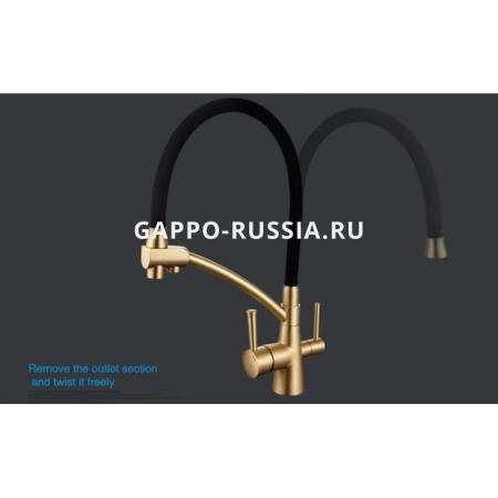 Смеситель Gappo G4398-1 для кухни, бронза/чёрный