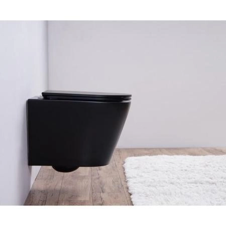 Унитаз Esbano CLAVEL (Matt Black) подвесной безободковый микролифт