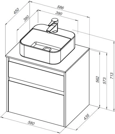 Тумба под раковину Aquanet Nova Lite 60 белый (2 ящика)