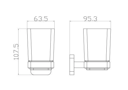 Стакан для зубных щеток с держателем WONZON & WOGHAND STILL, Хром (WW-6621)