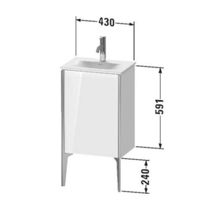 Duravit XViu Тумба подвесная 43x31x59.1см, с раковиной, 1 дверь, (петли слева), цвет: белый глянцевый/champagne matt