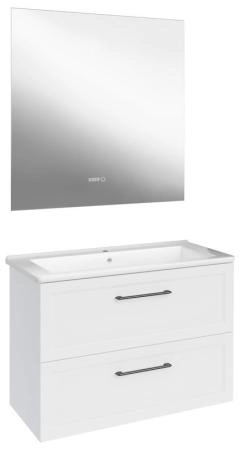 Тумба ASB-Mebel Белмонти 85 Ясень браш софт белый подвесная под умывальник Оскар 85