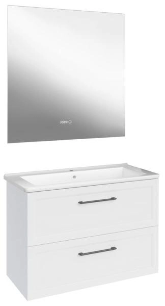 Тумба ASB-Mebel Белмонти 85 Ясень браш софт белый подвесная под умывальник Оскар 85