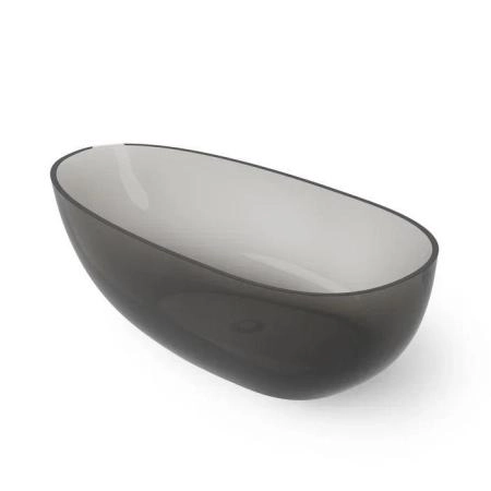 Dea Design Modern Ванна 150x76x54см., отдельностоящая, Glasstech, прозрачная смола, цвет: Smoky Black R4