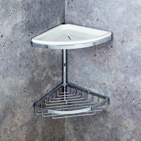 Полка Colombo Angolari B9601 угловая 18x18 см, белый/хром