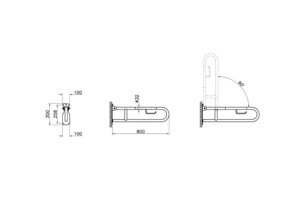 Поручень VitrA Arkitekta A44468 хром нержавеющая сталь