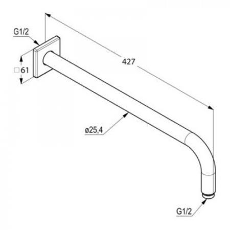 Кронштейн Kludi A-Qa 6653405-00 40 см, квадратный, цвет хром