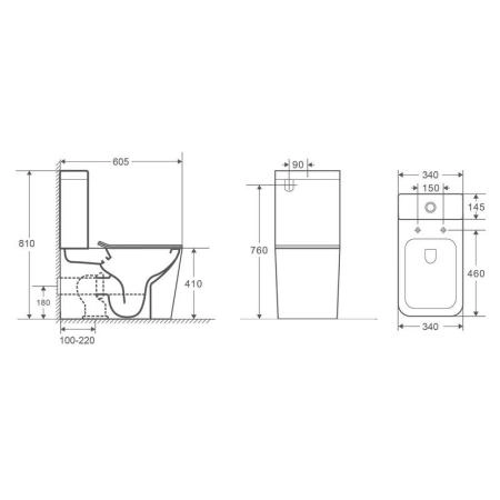 Унитаз Ceramalux 2171 RIMLESS напольный микролифт